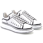 Alexander Mcqueen Oversized – White Black Outline
