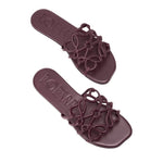 LOEWE Apac Petal Anagram slide in calfskin Red -