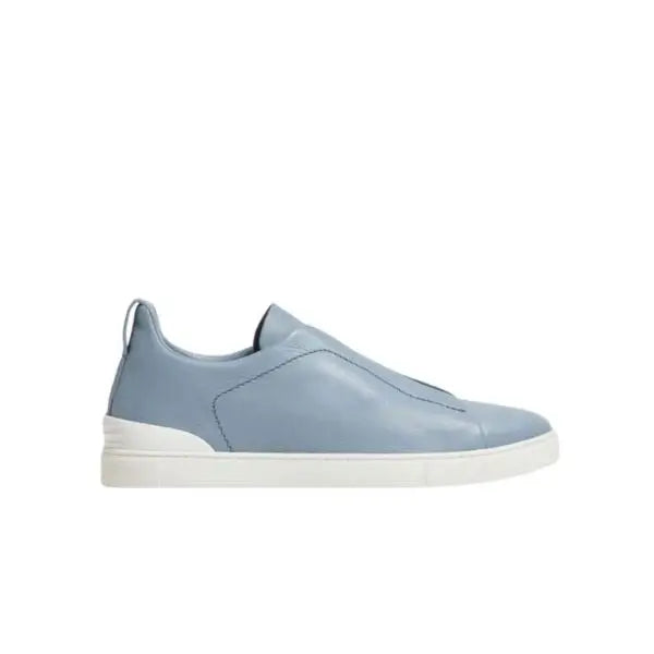 Zegna Blue Leather Sneakers