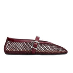 ALAÏA Fishnet Ballet Flats Maroon